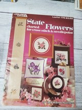 State Flowers Charted for Cross Stitch &amp; Needlepoint Leisure Arts Leafle... - $9.85