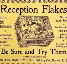 Reception Flakes Biscuit 1897 Advertisement Victorian Boston Bakery DWFF19 - £13.94 GBP