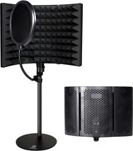 Professional Studio Recording Microphone Isolation Shield Foldable with Desk Mic - £35.54 GBP