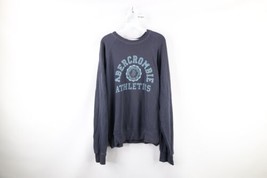 Vintage 90s Abercrombie &amp; Fitch Mens Large Faded Spell Out Thin Sweatshirt Blue - £38.62 GBP