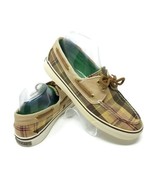 Sperry Topsiders Brown Plaid Lace Up Casual Boat Comfort Shoes Womens 8M - £18.14 GBP