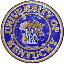 KY Uni. Of KY 24&quot; Round Embossed Tin Metal Sign - $1,392.80 MXN