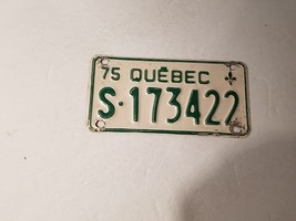 1975 Quebec Motorcycle License Plate - $14.52