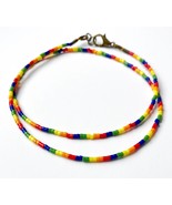 Rainbow bead necklace, rainbow choker, LGBTQ necklace, colorful necklace... - $29.82 CAD