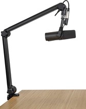 Deluxe Desk-Mounted Broadcast Microphone Boom Stand For Podcasts And Recording - £92.50 GBP