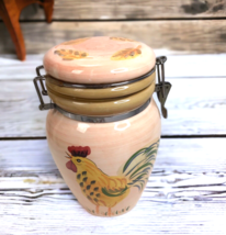 Vtg Tabletops Unlimited Rooster Hand Painted Apothecary Jar Canister Farmhouse - £23.73 GBP