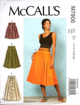 McCall&#39;s M7906 Misses 14 to 22 Easy Button Front Skirt Uncut Sewing Pattern - £11.87 GBP