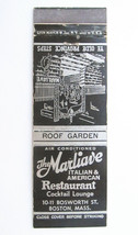 The Marliave Restaurant - Boston, Massachusetts 20 Strike Matchbook Cover Map MA - £1.59 GBP