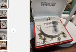 Snoopy and Woodstock Adjustable Bolo brass chin Bracelet - $38.58