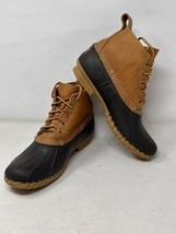 LL Bean Boots Made in Maine USA Brown Leather Rubber 175051 Duck Rain Men Sz 9 - £35.09 GBP