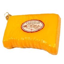 Cheddar Cheese Polish Glass Christmas Tree Ornament Food Decoration Made... - $34.63