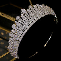 Wedding Banquet Hair Accessories Shiny Crystal Crown Graduation Ceremony Hair Ac - £98.76 GBP