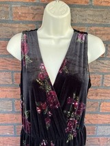 Velvet Carpi Romper Medium Sleeveless Velvet Floral Print V-Neck Elastic... - $18.05