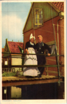 Couple In Traditional Dutch Costumes Volendam Holland Postcard - £6.97 GBP