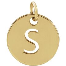 18k Gold Plated 925 Silver Initial S Disc 0.39" Pendant for Men or Women - $82.00