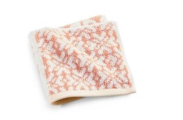 Martha Stewart Collection Tile Patchwork 13&quot; X 13&quot; Spa Wash Towel-Melon ... - £4.64 GBP