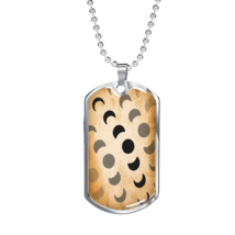 Celestial Moons Necklace Stainless Steel or 18k Gold Dog Tag 24&quot; Chain - £38.16 GBP+