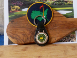 The Masters Green Logo  FOB  Genuine Leather Ball Marker  Key Chain - $23.65