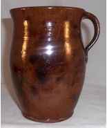 Beautiful Antique Pennsylvania Mottled Glazed Redware Honey Jar w/ Strap... - £217.32 GBP