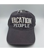 We People Vacation People Baseball Cap Embroidered Distressed Gray Hat - $317.02 MXN