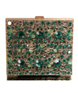 Green Rhinestone Compact Heyco with Mirror and Powder Beautiful - €29,44 EUR