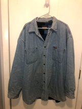 Wolverine Mens XXL Plaid Flannel Lined Blue Jean Chore Shirt Shacket - £15.56 GBP