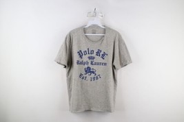 Vtg Ralph Lauren Mens L Custom Slim Fit Old English Spell Out Lion T-Shirt Gray - £29.56 GBP