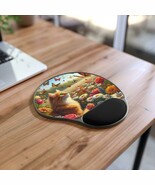 Whimsical Cat Mouse Pad with Wrist Rest, Floral Design, Cute Desktop Acc... - $42.13 CAD