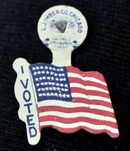 I Voted Fold Over Vintage Pin USA Flag Old Glory America Patriotic 48 Stars - $12.95