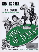 Song of Texas 1943 WWII Era ORIGINAL Vintage 9x12 Industry Ad Roy Rogers... - £62.29 GBP
