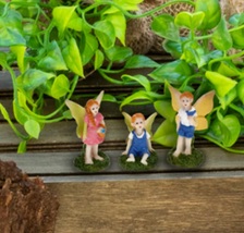 Fairy Figurines, set of 3, Fairy Garden Decor, Fairies Craft, Plastic 1-1.5" image 2