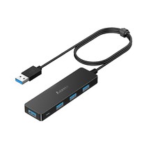 Usb Hub 3.0 Splitter With 4Ft Extension Long Cable Cord, 4-Port Ultra-Slim Multi - £15.65 GBP