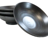 Pack Of 4 Ceramic Black Tetsu Kesho Collection Large Ramen Soup Dinner B... - $79.99