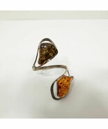 Vintage Double Amber Sterling Silver Wrap Bracelet - €53,53 EUR