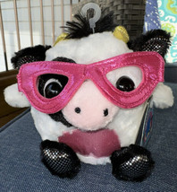 Aurora Plush Gumdrops eye’m sweet CARAMEL the Cow w/Pink Sparkly Glasses NWT 5” - £6.38 GBP