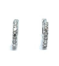 ADIRFINE 925 Sterling Silver Prong Set CZ Huggie Hoop Earrings - $47.99