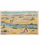 I Am In Texas With My Ass In Mexico Rio Grande Cowboy Comic Postcard C20 - $2.96
