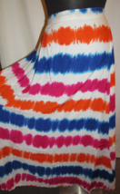 Ashley Stewart Multi Tie Dye Striped Maxi Skirt, Plus size 26/28 - $29.99