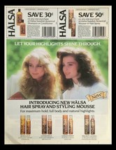 1987 Halsa Hair Spray and Styling Mousse Circular Coupon Advertisement - £14.90 GBP