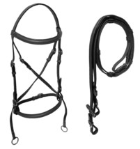 Brida Inglesa de Cuero de Caballo STG-Cabeza de Calidad Premium Hecha a Mano - £35.31 GBP