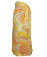 Vtg Quilted Maxi Skirt Sz 10 Park East by Swirl Mod Op Art Bold Orange O... - $179.99 CAD