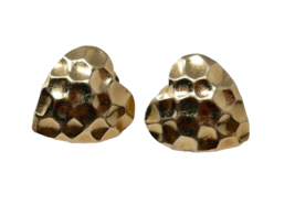 14K Yellow Gold Heart Stud Earrings - $124.00