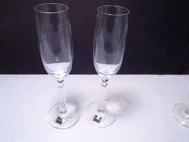 2 Vintage Mikasa Tall DUO CHAMPAGNE FLUTES ~~ old new stock w labels ~ h... - $19.99