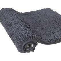 Bathroom Rug Mat 17&quot;X24&quot; Non-Slip Darkgrey Extra Thick Chenille Bath Mat Absorbe - £20.69 GBP