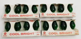 Vtg GE Cool Bright Christmas Light Bulbs Green 4-Packs 16 Bulbs C7-CB (D80) USA - £27.65 GBP