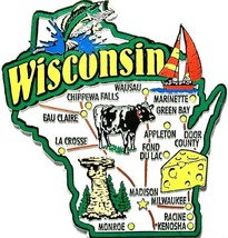 Wisconsin Jumbo State Map Fridge Magnet - $7.99