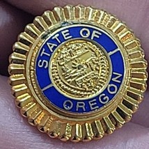 State Of Oregon Official Seal Lapel Pin Brass Tone Small 0.5 Inch  - £9.49 GBP