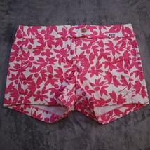 J. Crew Shorts Women 0 Pink White Floral Printed Chino Stretch Casual - £16.80 GBP