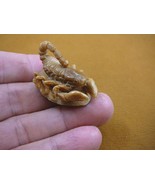 (tb-scorp-2) little tan scorpion Tagua NUT palm figurine Bali carving Sc... - $927.42 MXN