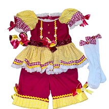 Spring OOC Beauty Pageant Yellow/Fuschia Outfit Little Girls Size 5-6 - £75.49 GBP